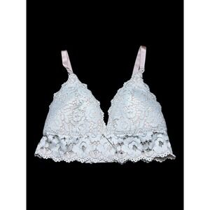 Momanda Nursing Bra Floral Lace Bralette Maternity Wire Free Pink Strap 36C